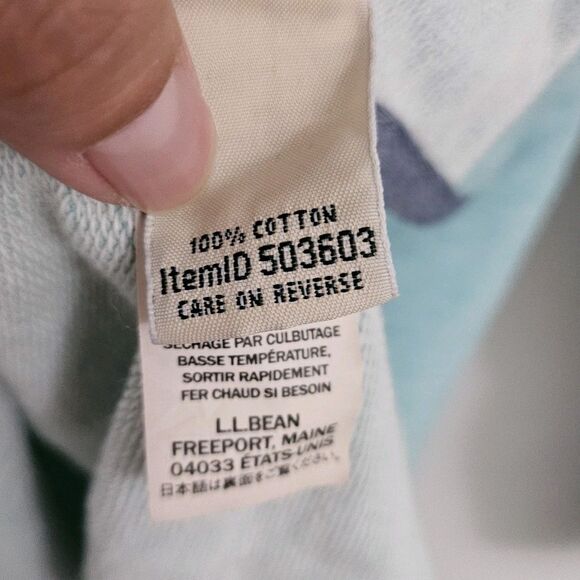 LL Bean Sweater Womens XL Teal 1/4 Button Rugby Pullover Long Sleeve Cotton - Picture 5 of 10